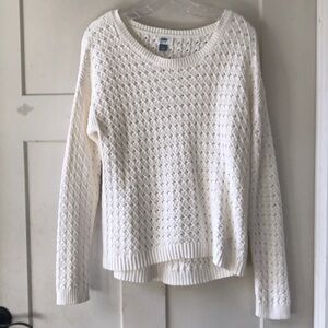 Old Navy White Knit Sweater size M EUC